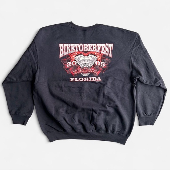 Y2K 2005 Biketoberfest black crewneck sweatshirt size 2XL - Picture 2 of 5